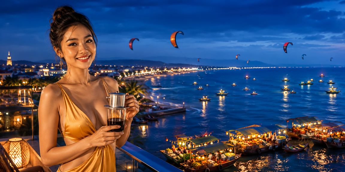 Người dùng tại Mũi Né thực hiện giao dịch nạp tiền cá cược trên điện thoại bên bờ biển